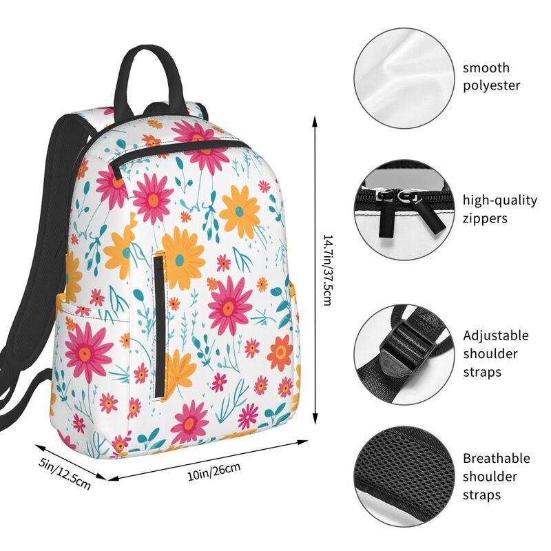 Huglittle Whimsical Garden Lightweight Backpack - Vibrant Floral Pattern for Kids