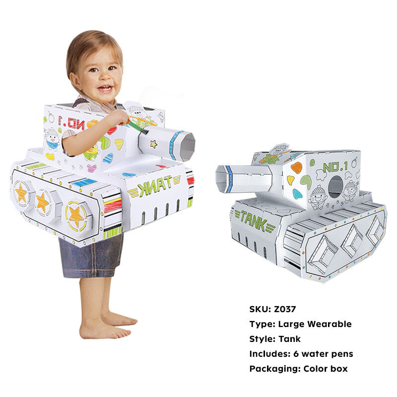 Doodle Dinosaur Cardboard Playhouse DIY - 3D Wearable Tank Huglittle
