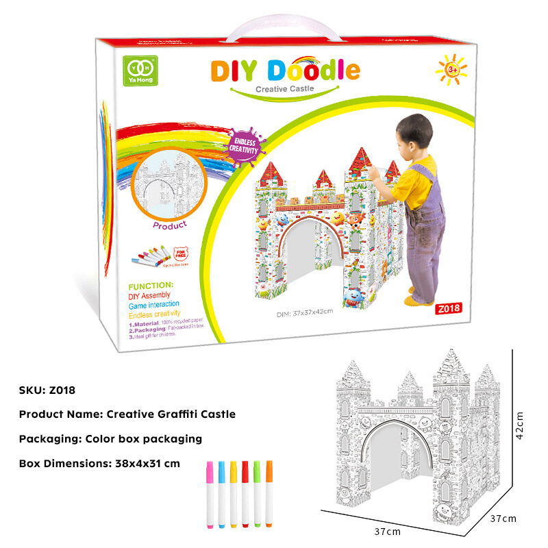 Children's DIY Creative Graffiti Castle Drawing and Coloring Toy Huglittle
