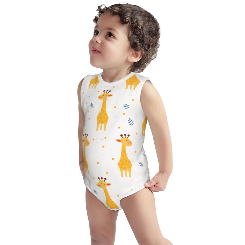 Huglittle Giraffe Baby Bodysuit - Whimsical & Sleeveless