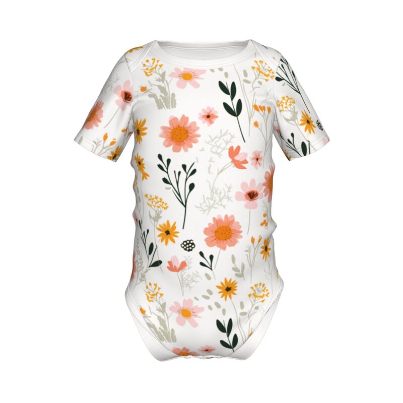 Huglittle Enchanted Garden Baby Bodysuit - Soft Pink & Amber