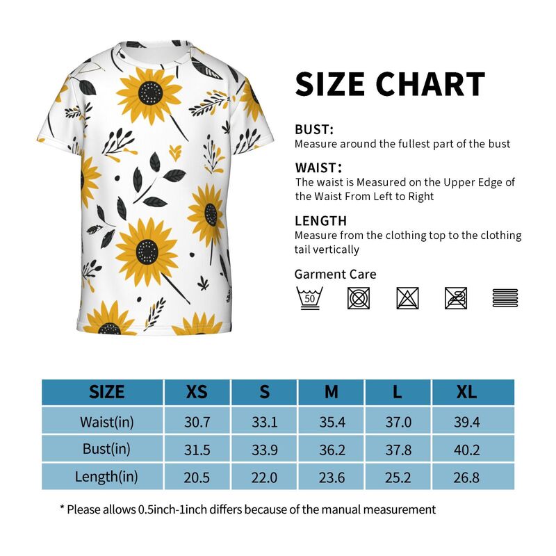 Huglittle Youth Short Sleeve T-Shirt: Sunflower Folk Tale Design for Creative Exploration