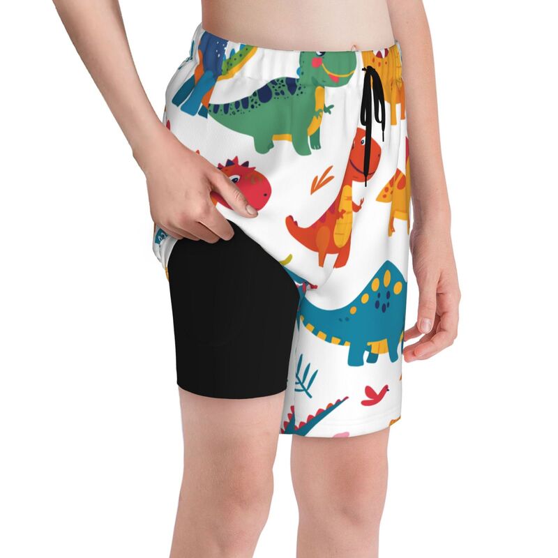 HugLittle Vibrant Dinosaur Pattern Teen Beach Trunks for Playful Exploration