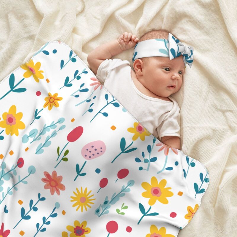 Huglittle Floral Baby Swaddle & Headband Set - Enchanted Garden