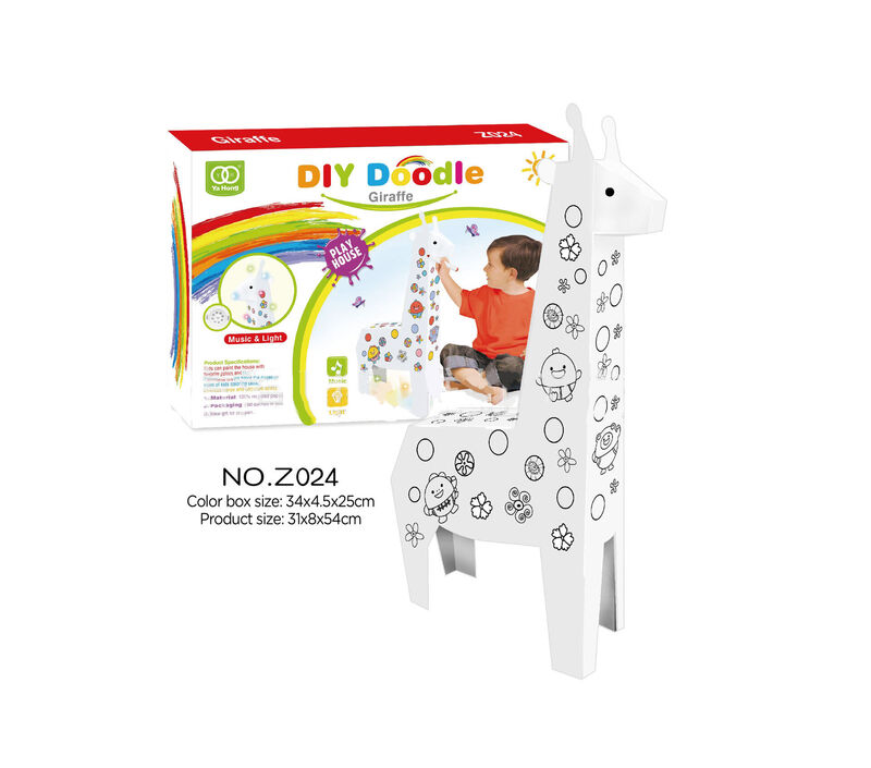 3D Cardboard Elephant DIY Graffiti Kit for Early Learning Fun Huglittle
