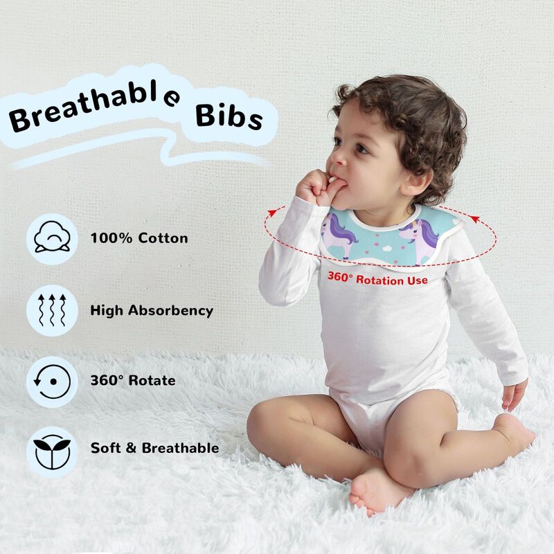 Huglittle Enchanted Unicorn Baby Bib - Dreamy Sky Adventure