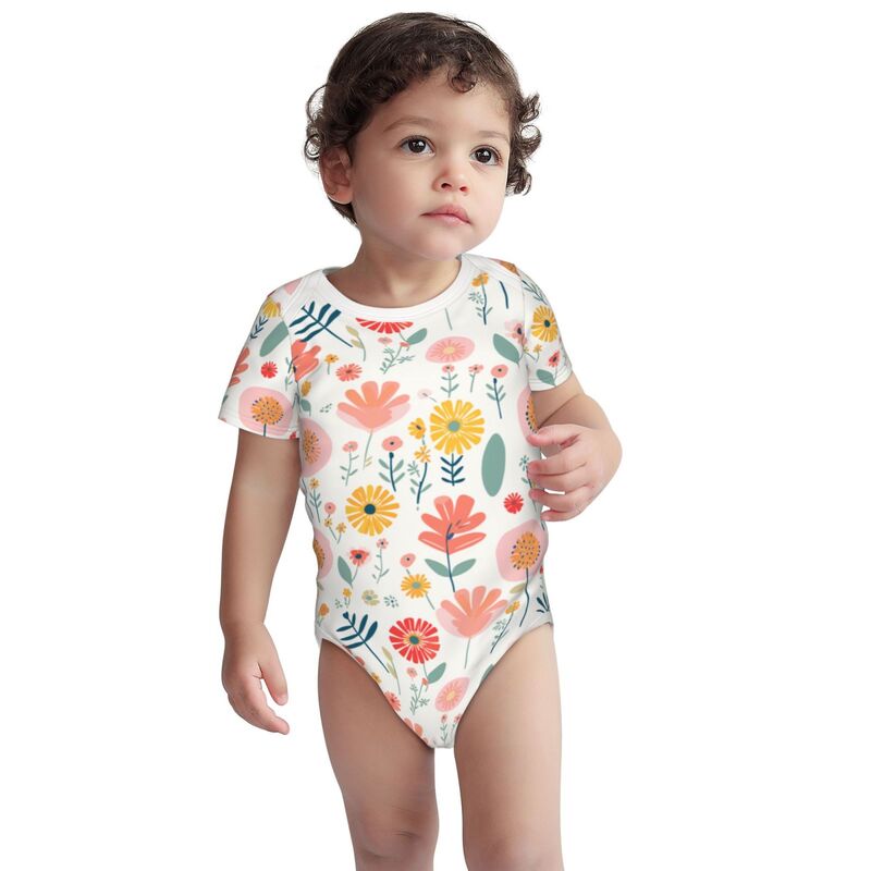 Huglittle Whimsical Garden Baby Bodysuit - Pastel Tones
