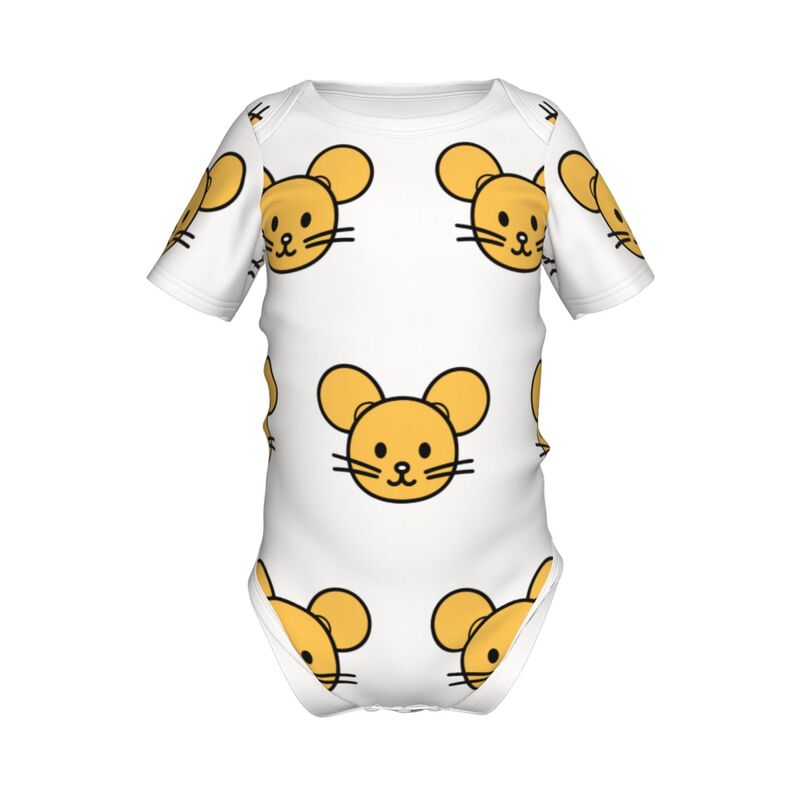 Huglittle Enchanted Mouse Icon Baby Bodysuit - Whimsical Yellow