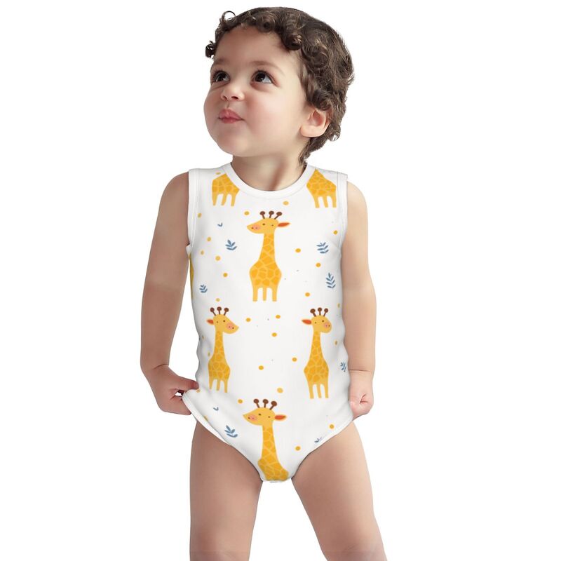 Huglittle Giraffe Baby Bodysuit - Whimsical & Sleeveless