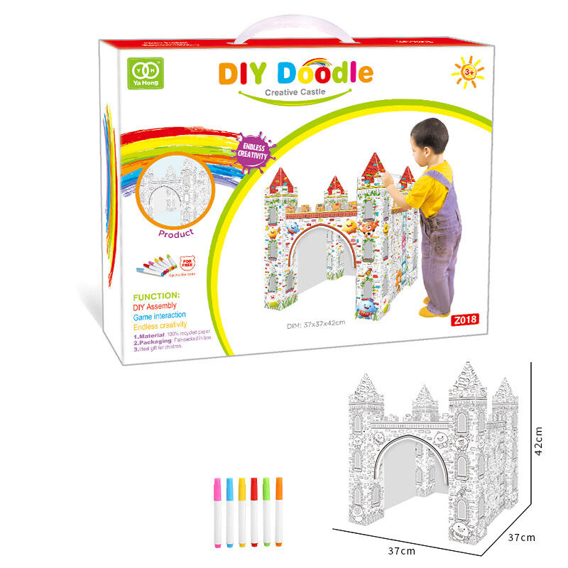Children's DIY Creative Graffiti Castle Drawing and Coloring Toy Huglittle
