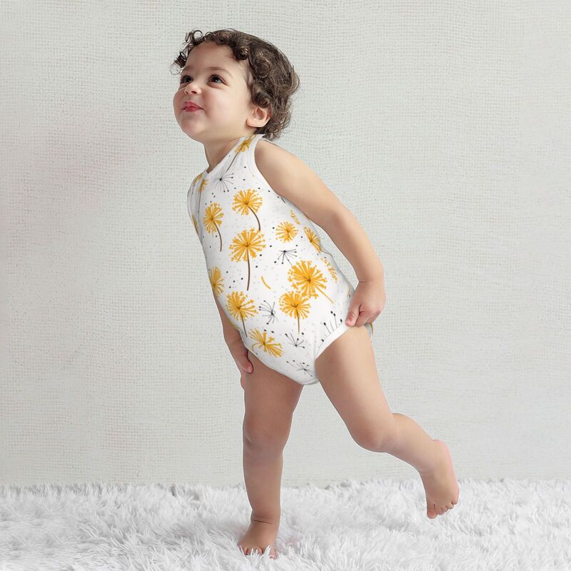 Huglittle Organic Dandelion Daisy Baby Bodysuit