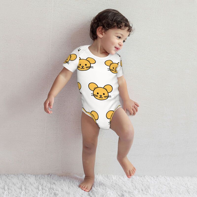 Huglittle Enchanted Mouse Icon Baby Bodysuit - Whimsical Yellow