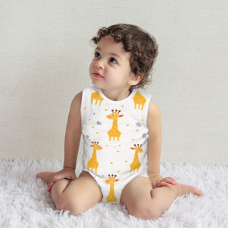 Huglittle Giraffe Baby Bodysuit - Whimsical & Sleeveless