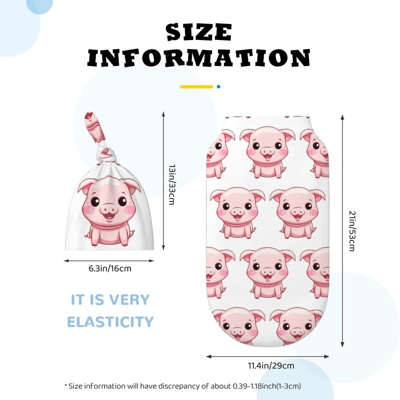 HugLittle Newborn Swaddle & Hat Set - Whimsical Piglet Design