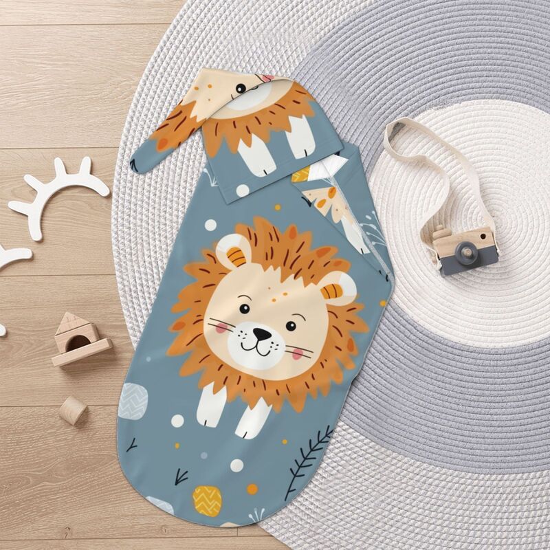 Huglittle Enchanted Lion Swaddle & Hat Set for Newborns