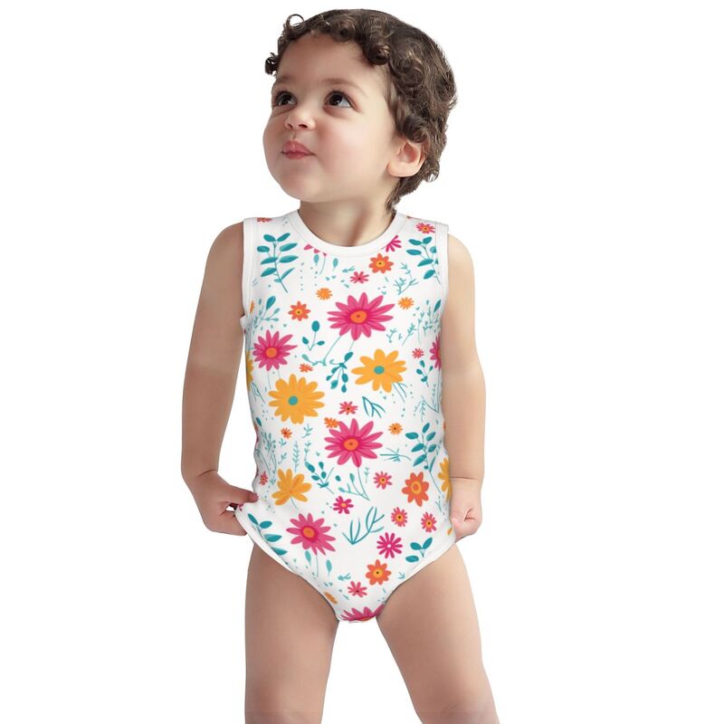 HugLittle Floral Embrace Sleeveless Baby Bodysuit