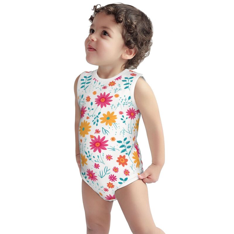 HugLittle Floral Embrace Sleeveless Baby Bodysuit