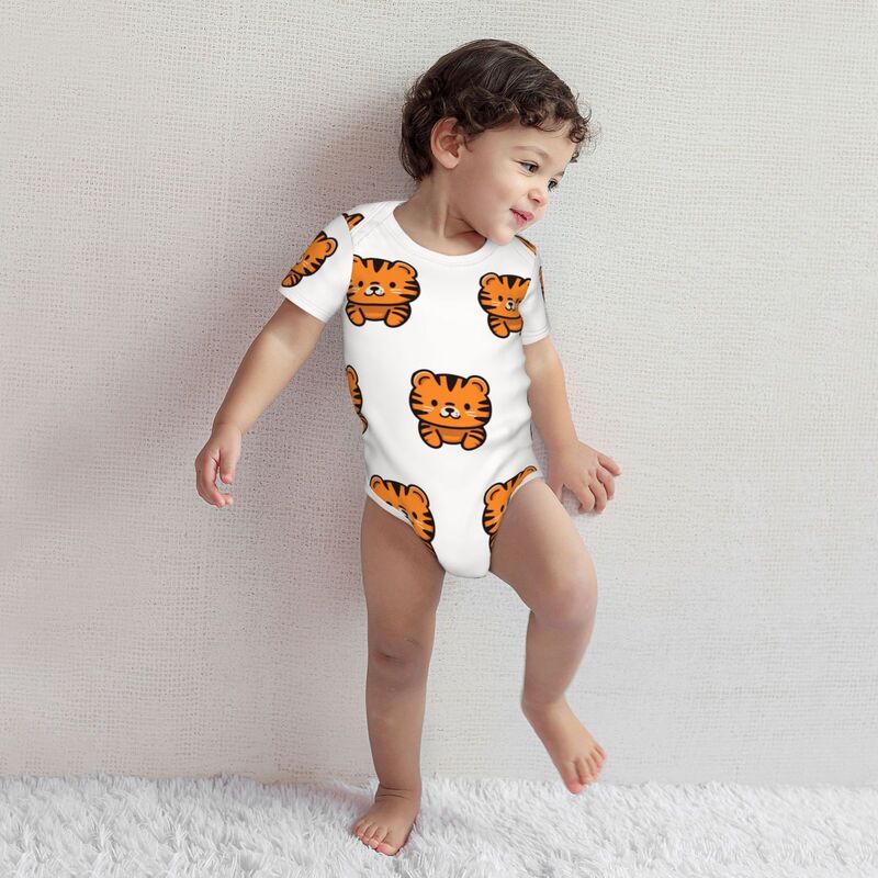 HugLittle Kawaii Tiger Short-Sleeve Baby Bodysuit