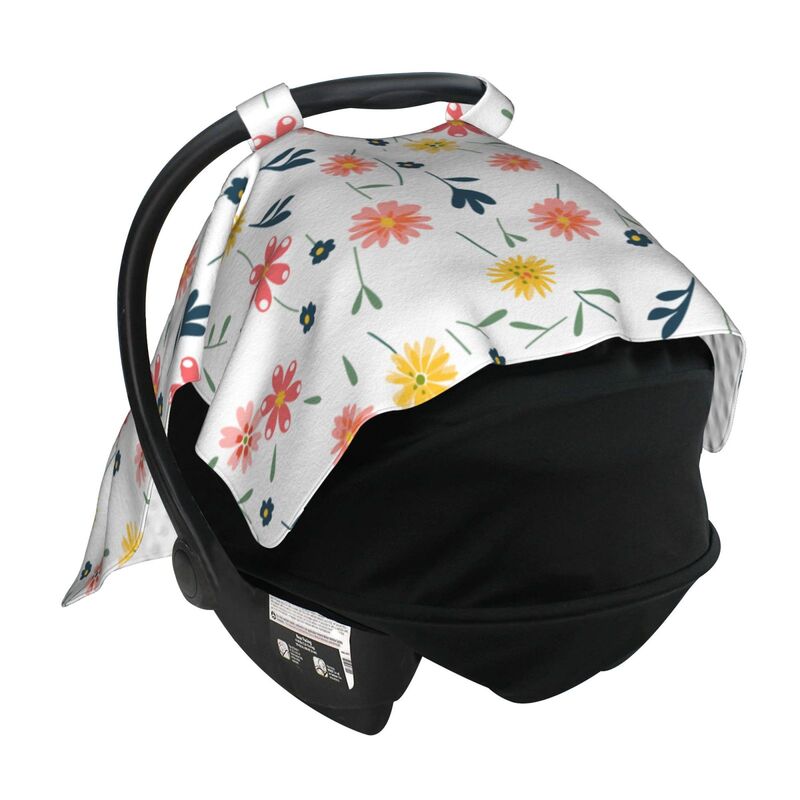 HugLittle Floral Car Seat Canopy & Nursing Cover - Kid-Friendly Design