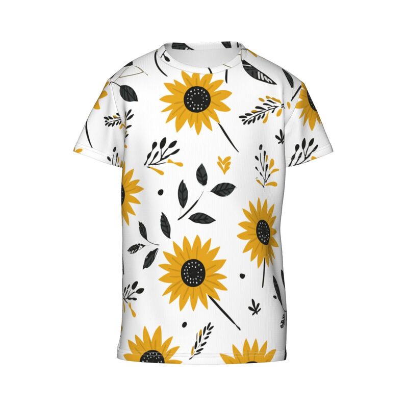 Huglittle Youth Short Sleeve T-Shirt: Sunflower Folk Tale Design for Creative Exploration