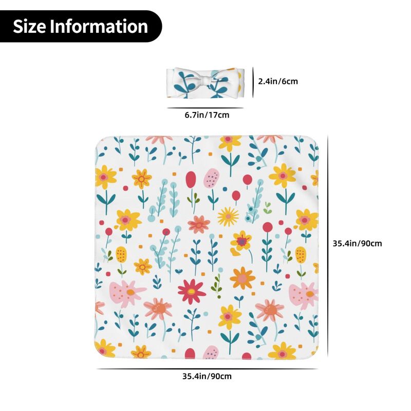 Huglittle Floral Baby Swaddle & Headband Set - Enchanted Garden