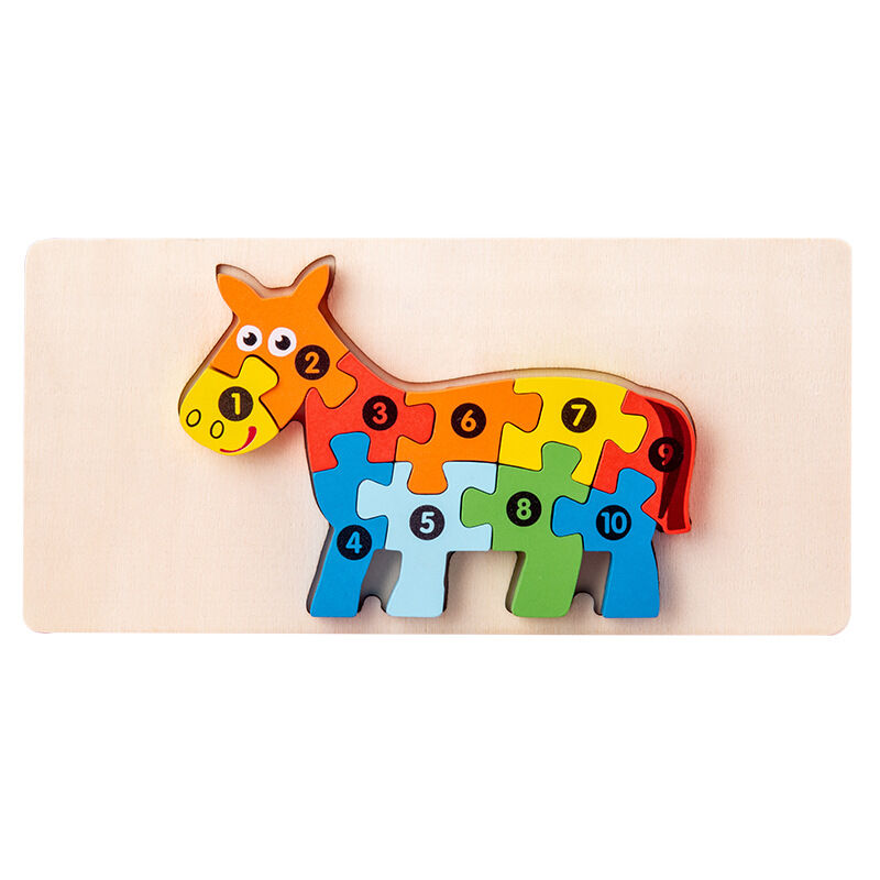 Imaginative Play Wooden Puzzle Blocks: Explore the Animal Kingdom