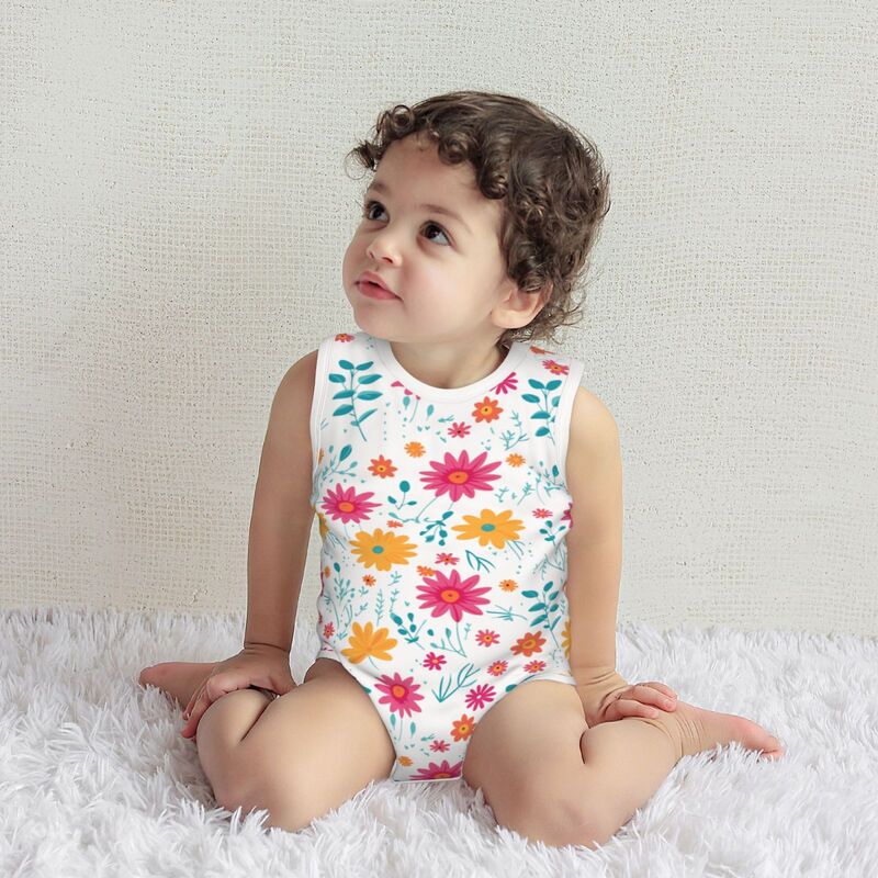 HugLittle Floral Embrace Sleeveless Baby Bodysuit