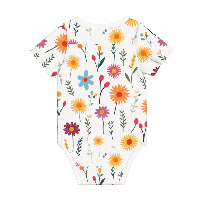Huglittle Floral Whimsy Baby Bodysuit - Nature-Inspired Design