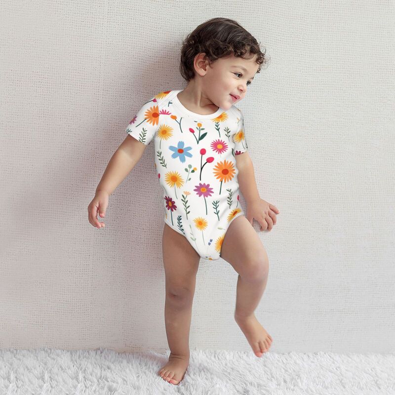Huglittle Floral Whimsy Baby Bodysuit - Nature-Inspired Design