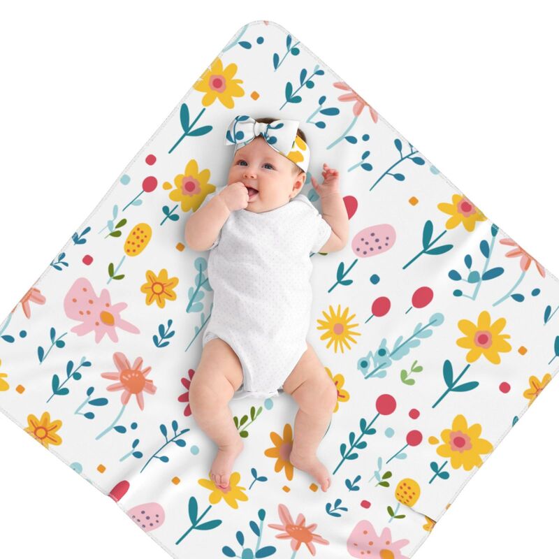 Huglittle Floral Baby Swaddle & Headband Set - Enchanted Garden