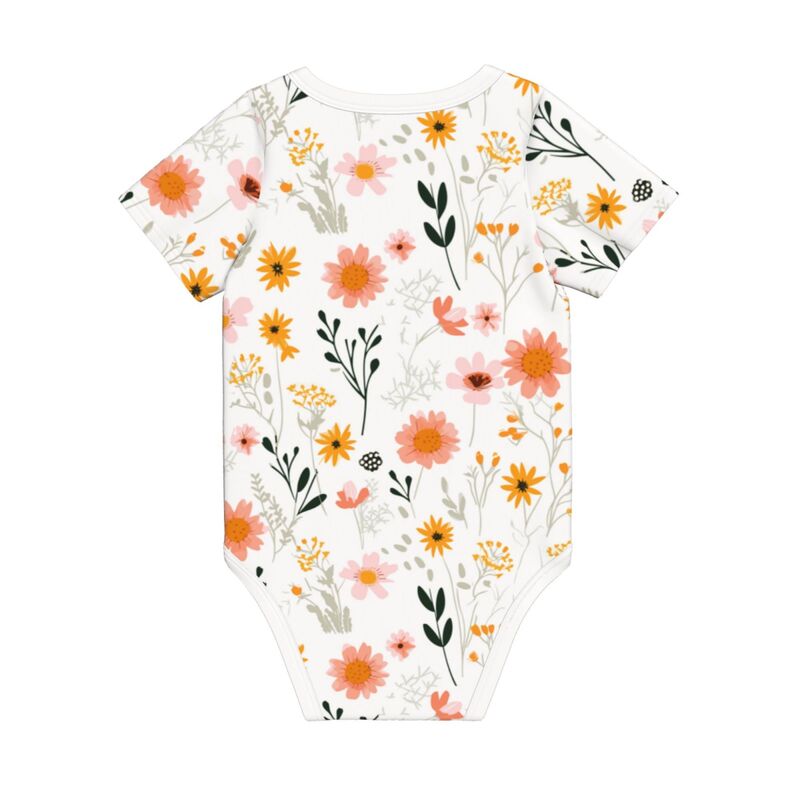 Huglittle Enchanted Garden Baby Bodysuit - Soft Pink & Amber