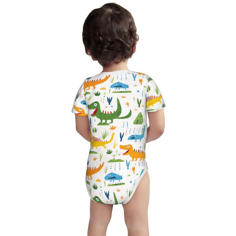 Huglittle Vibrant Dino Pattern Baby Bodysuit