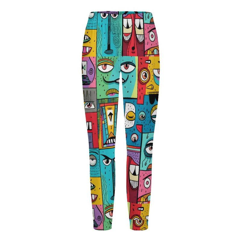HugLittle Vibrant Cartoon Faces Children's Pajamas: Urban Surrealism Meets Happy Expressionism