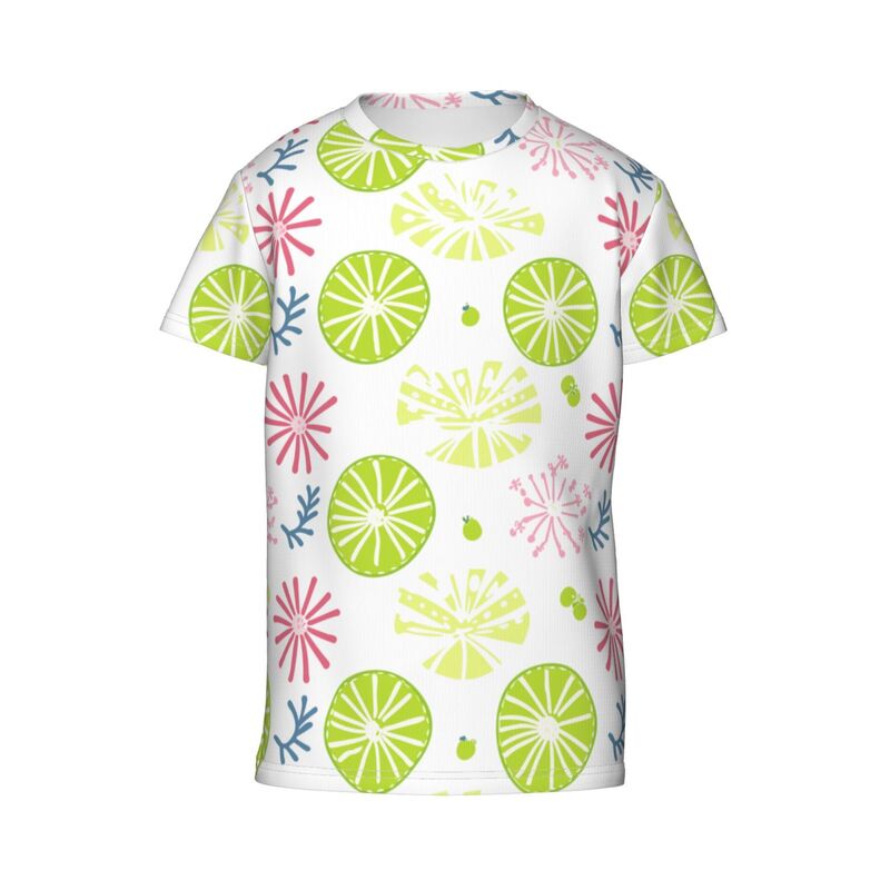 Huglittle Youth Short Sleeve T-Shirt: Playful Geometric Garden Design for Kids