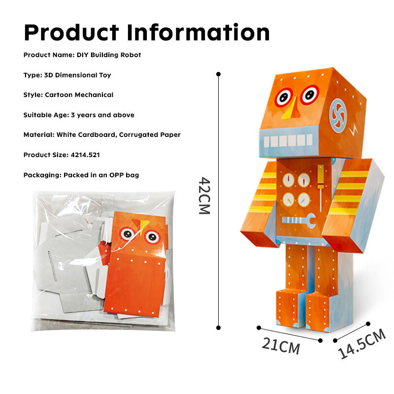 Creative Graffiti Assembly Robot 3D DIY Paperboard Children's Toy Huglittle