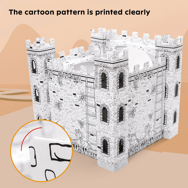 Doodle Castle Creative DIY Cardboard Playhouse - Children's Early Education Huglittle