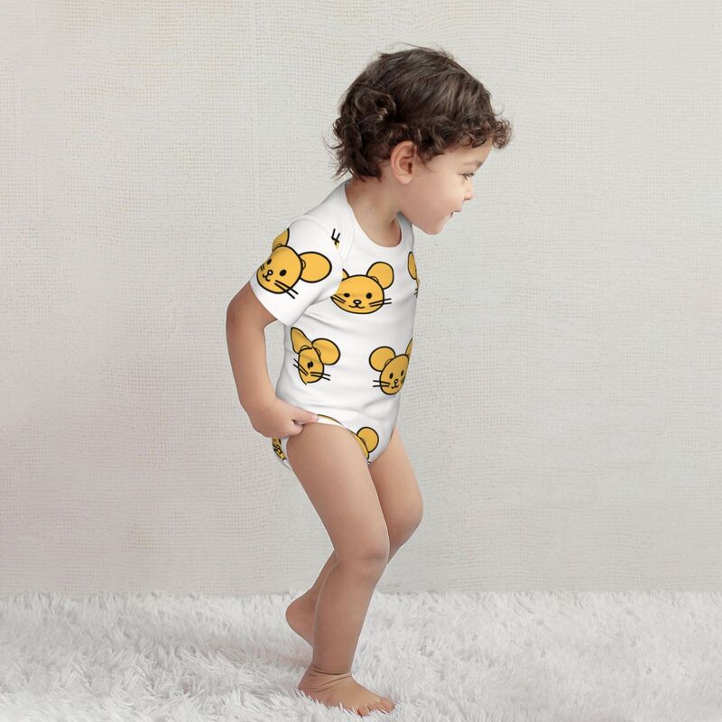 Huglittle Enchanted Mouse Icon Baby Bodysuit - Whimsical Yellow