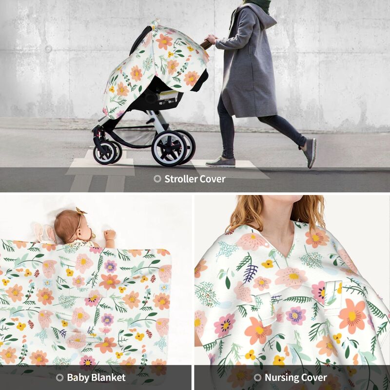 Huglittle Enchanted Garden Floral Car Seat Canopy & Nursing Cover