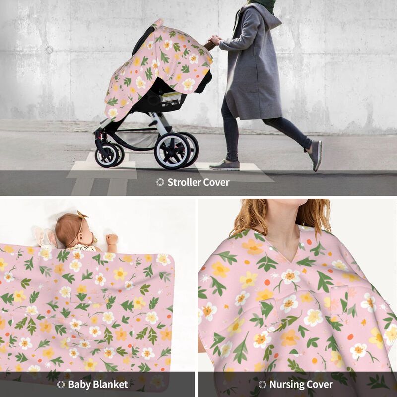 Huglittle 2-in-1 Car Seat Canopy & Nursing Cover - Meadow Whimsy