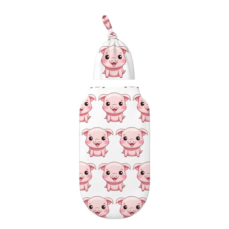 HugLittle Newborn Swaddle & Hat Set - Whimsical Piglet Design
