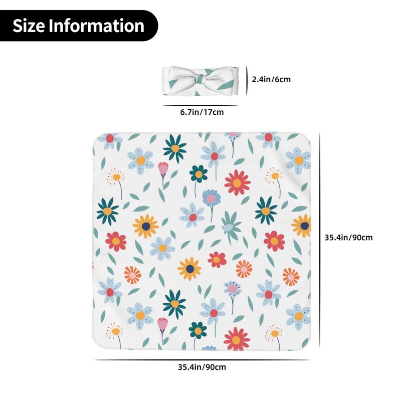 Huglittle Floral Swaddle & Headband Set - Nature-Inspired Design