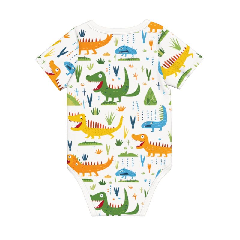 Huglittle Vibrant Dino Pattern Baby Bodysuit