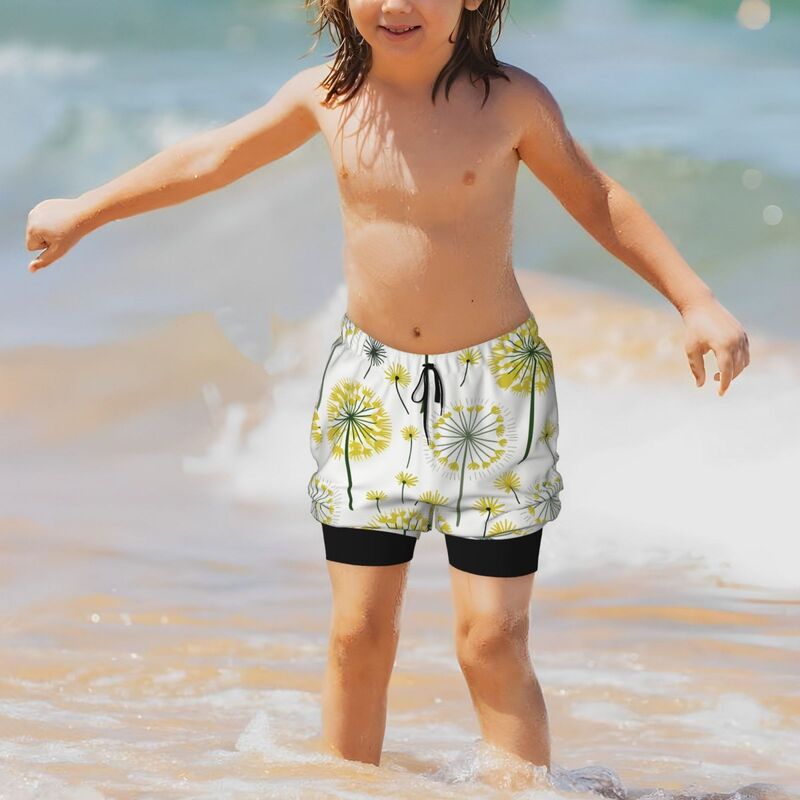 Huglittle Whimsical Dandelion Pattern Teen Beach Trunks - Foster Creativity and Exploration