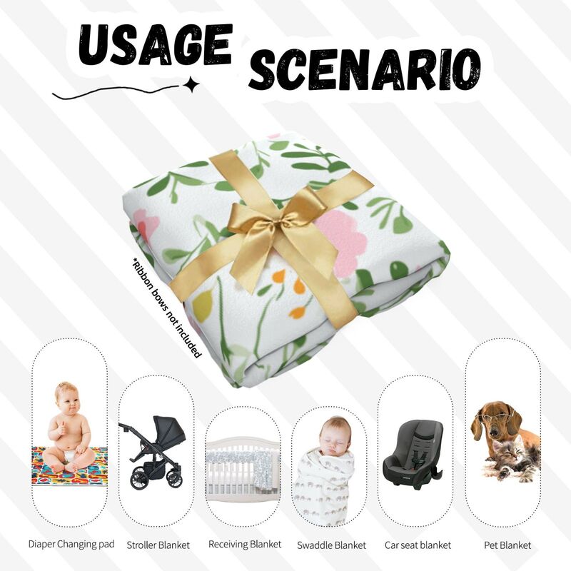 Huglittle Baby Swaddle & Headband Set - Whimsical Floral Design