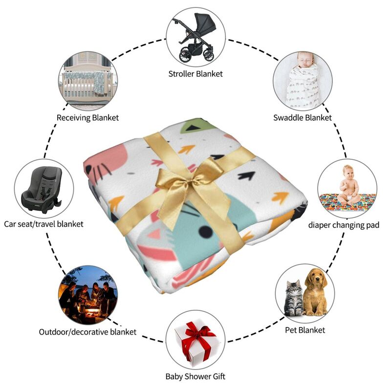HugLittle Whimsical Cat Swaddle Blanket for Newborns