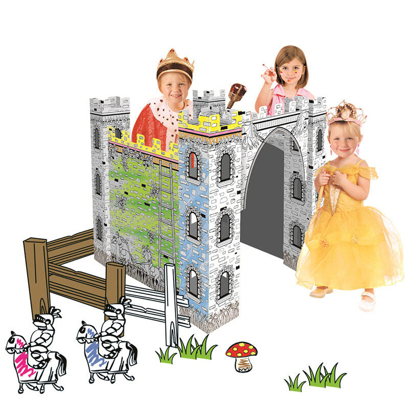 Doodle Castle Creative DIY Cardboard Playhouse - Children's Early Education Huglittle