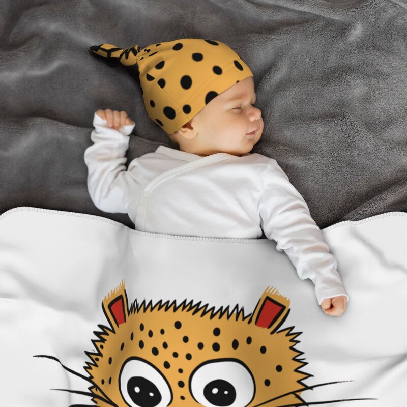 HugLittle Cheetah Baby Beanie, Headband & Swaddle Set